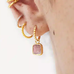 Mini Charm Hoop Earrings