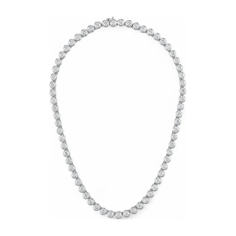 Bezel Diamond Tennis Necklace 18"
