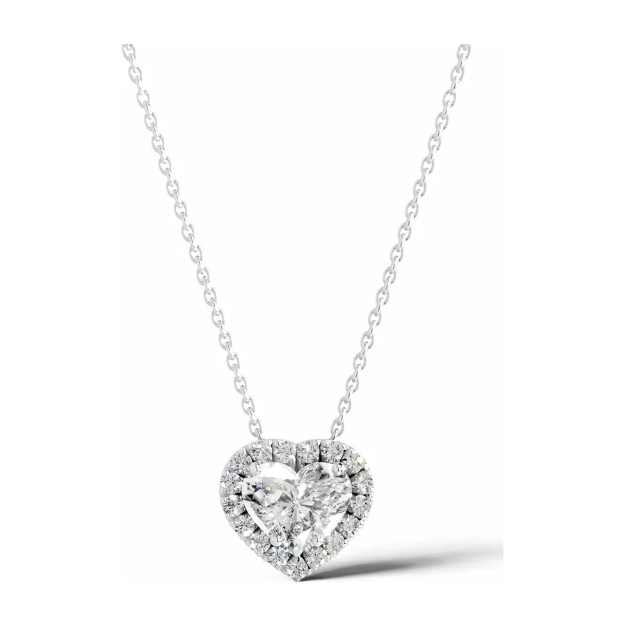 Heart Halo Diamond Pendant