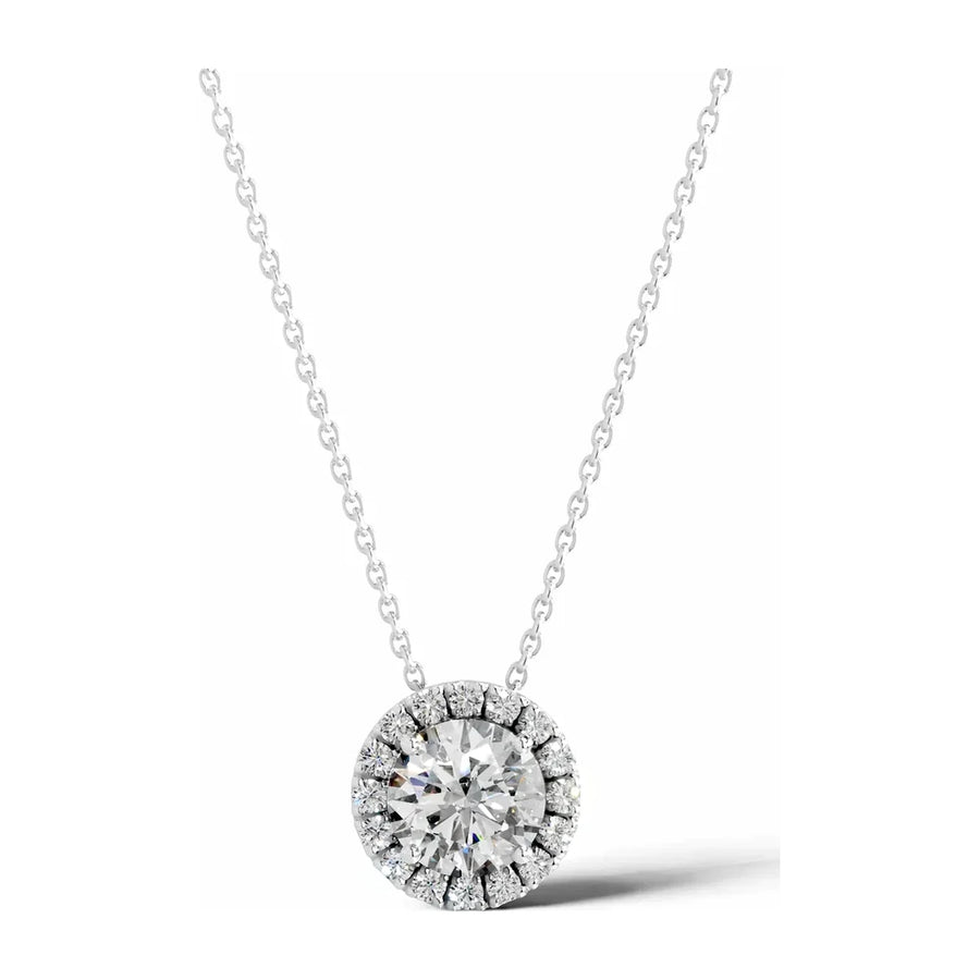 Round Halo Diamond Pendant