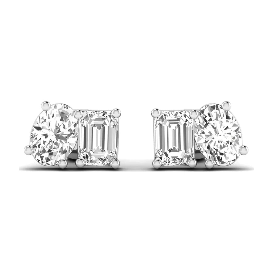 Emerald-Cut Toi et Moi Diamond Earrings
