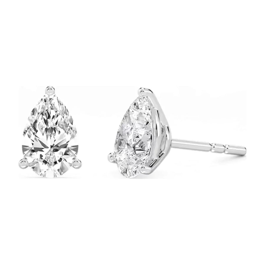 Pear Martini Diamond Stud Earrings