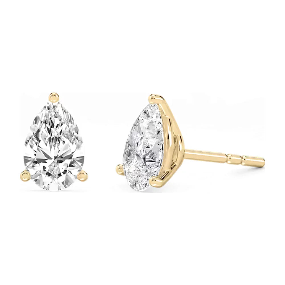 Pear Martini Diamond Stud Earrings