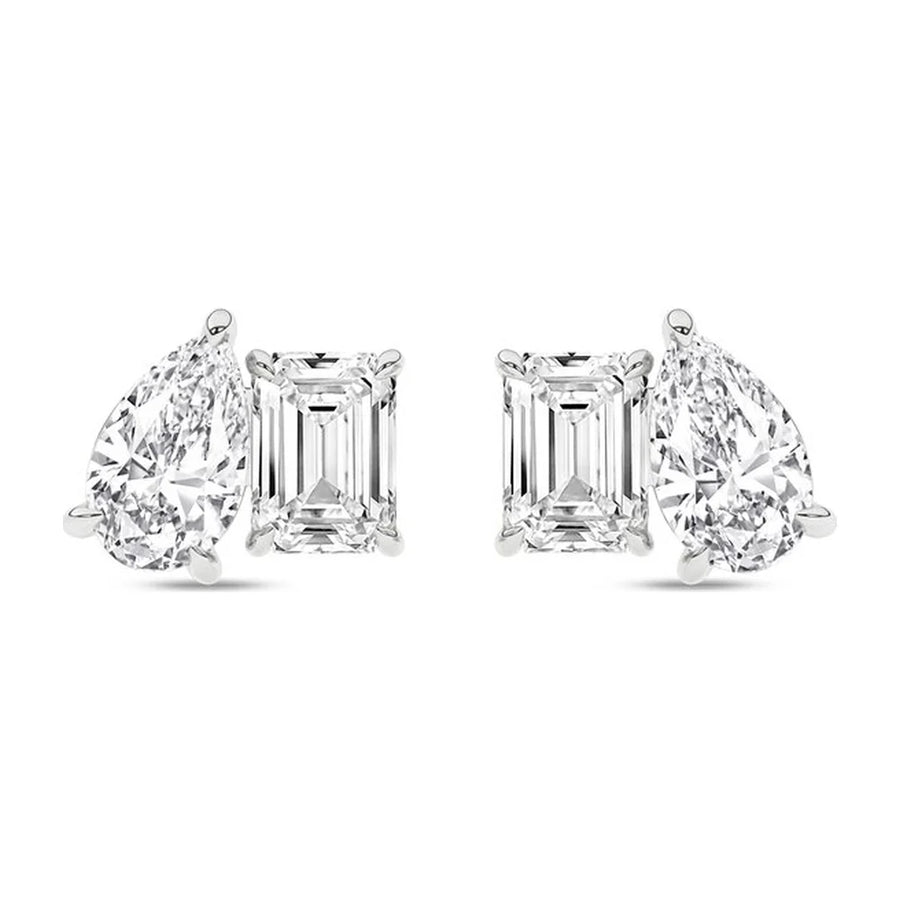 Pear Toi et Moi Diamond Earrings