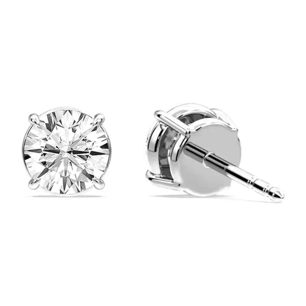 Round Diamond Stud Earrings