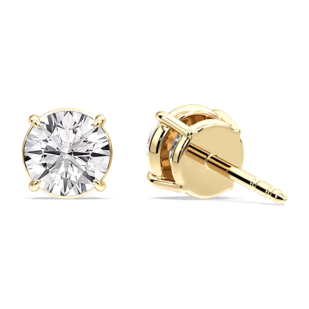 Round Diamond Stud Earrings