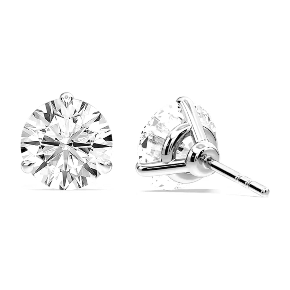 Round Martini Stud Earrings in Sterling Silver