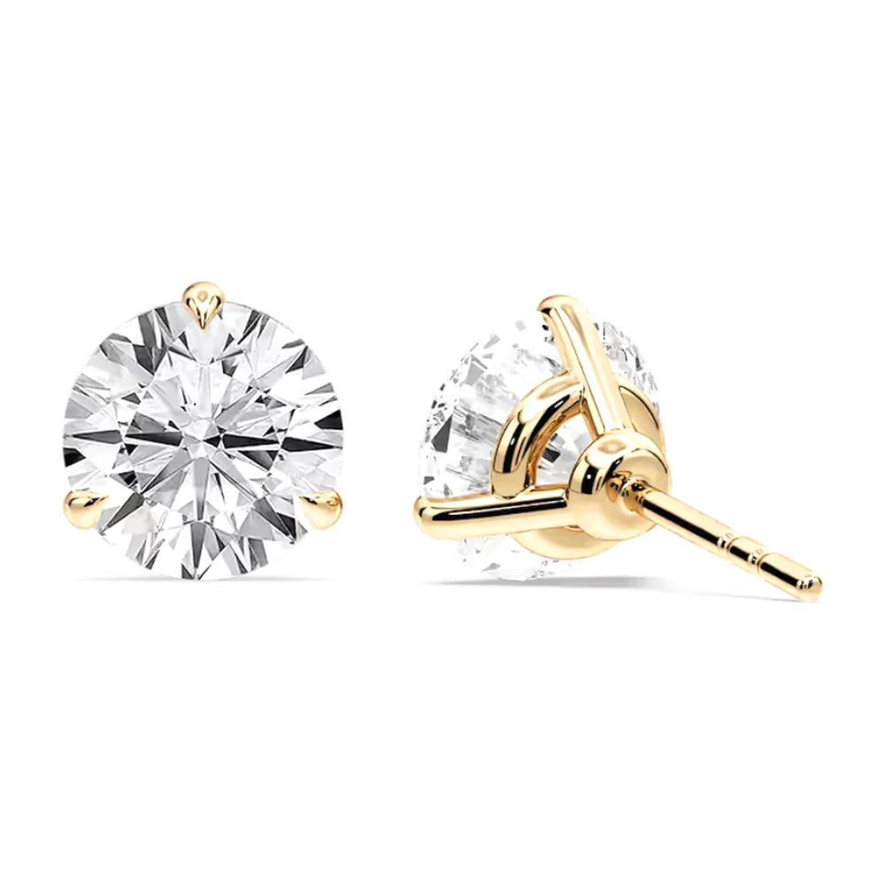Round Martini Diamond Stud Earrings