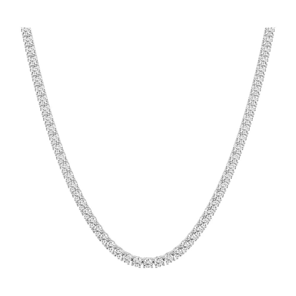 Four-Prong Diamond Tennis Necklace 18"